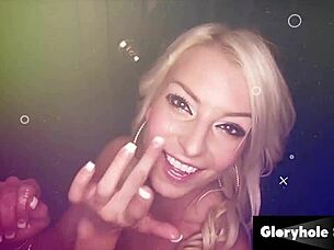 Gloryholesecrets - smokin hot blonde milf visits the gloryhole to share her cock sucking secrets