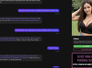 playing strip poker with submissive asian slut, oral sex