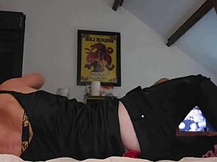 i lick the slut's pussy in leather.