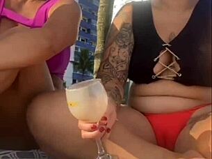 Milf Flashes On Beach Without Husband Knowing.