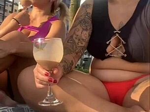 Milf Flashes On Beach Without Husband Knowing.