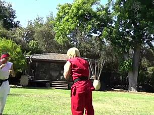 jade kush in chun li cosplay teases with big cocks