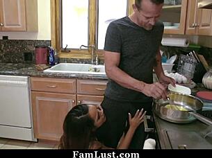 Horny stepdaughter craves stepdad's fucking to scream 😈 famlust