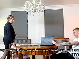 Yo, Tutor4K teacher in stockings gets drilled fast by her student at home! 🔥