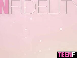 Perky natural tits teen 18+ River Lynn gives blowjob and gets hardcore fucking.