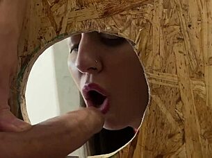 Teen slut surprises with gloryhole creampie and oral cumshots