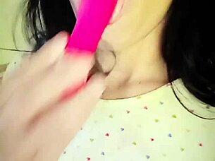 Milf shows off her wet hairy pussy in bedroom