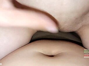 She feels so young at 18 during her first time with a big cock, getting cum covered in homemade sex