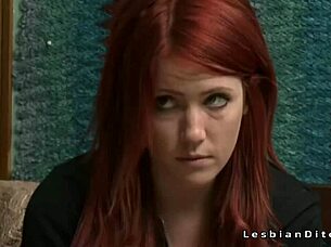 Redhead And Brunette Girl On Girl Oral Sex