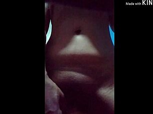 Alone at home, teasing the friend