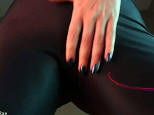 black woman sweats during intense workout blackmail session