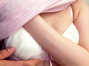 Tiny japanese teen seduces old guy in roleplay