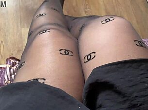 horny milf stepmom in sexy pantyhose masturbates