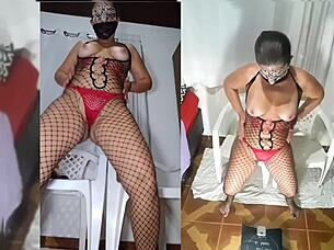 Bitch Playing Hot With Big Dildo, 38x6 Bodysuit, And Red Panties Full Video On Xvideo Red