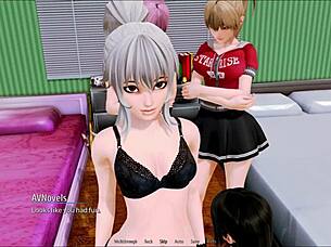 playing harem hotel game in a luxurious suite with friends