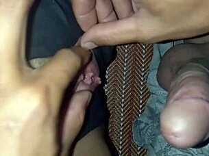 She spreads her wet shaved pussy for me to lick and fuck her hard 😍