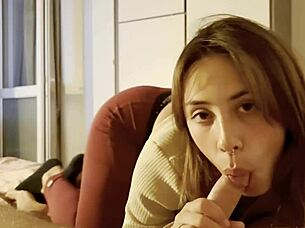 my gym partner gives sloppy blowjob instead of working out