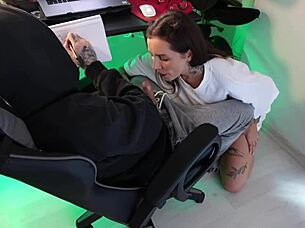 My Sexy Stepsister Distracts Me from Trading with Her Body