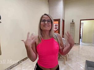 Blonde Hotwife Bent Over In Doggystyle Takes Cumshot After Dirty Talk