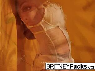 Sexy blonde teases herself solo, Do you like my retro show?