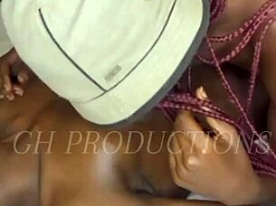 African couple's hot massage
