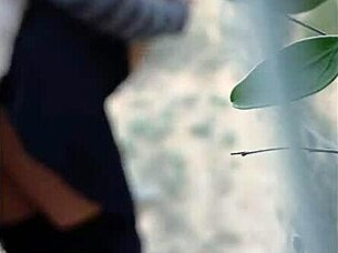 hot milf gets creampie outdoors