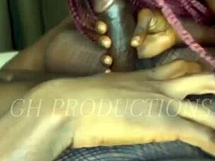 African couple's hot massage