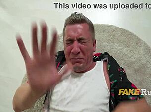 Slipping on cum activates granny's sex. No one can put it there but oh well.