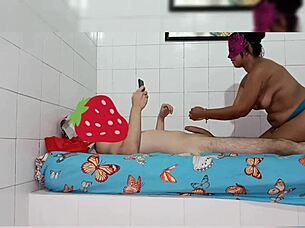 friend swallows big cock on halloween