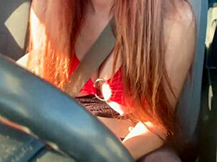 Italian hot milf Artemisia Love flashes big tits during sexy car ride