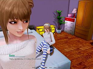 playing harem hotel game in a luxurious suite with friends