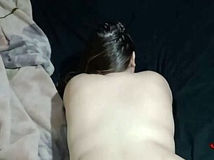 Brazilian housewife opens her plump ass in homemade doggy style.