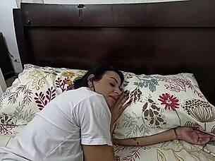 Sister-in-law betrays husband on sofa, offering pussy and receiving cum in ass.