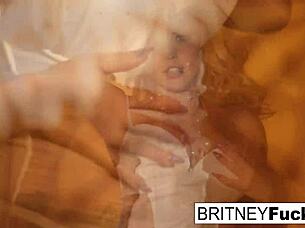 Sexy blonde teases herself solo, Do you like my retro show?