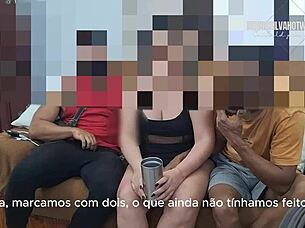 Casada With Two For The First Time - Anal Cum Shot Spitting Cum In The Cuckold's Mouth