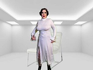 Granny Princess Leia's Dark Side: Finger Fuck And Cum