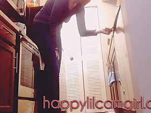 girl ignores you cleaning kitchen giantess recording voyeur domination