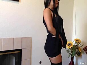 Brunette Gabby Quinteros enjoys a relaxing rub in lingerie