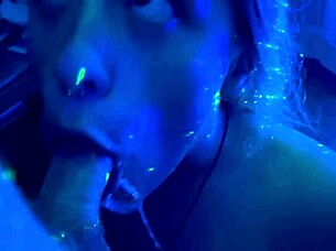 rough nightclub facefuck with gagging deepthroat and ball licking for slave
