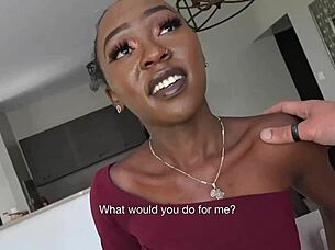 Feeling intense pleasure with amateur black teen's deep throat