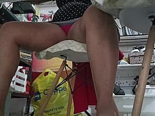 I watch my chubby sister-in-law doing her homework.