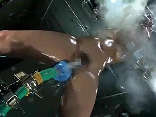 asian woman bound in electro bondage session