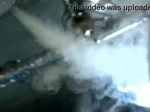 asian woman bound in electro bondage session