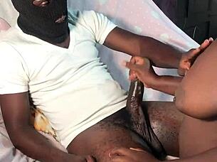 Watch this BBC get a sloppy handjob from the milf