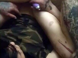 i'm on my back taking his cock in my pussy