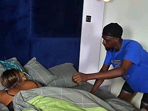 Curvy Young Ebony Girl Admires Her Step Brother's Massive Dick