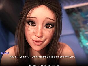 Curvy 3d character in cute outfit showcases fat features