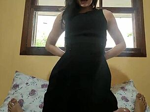 She rides his big cock, craving cum in her mouth during their curvy session.