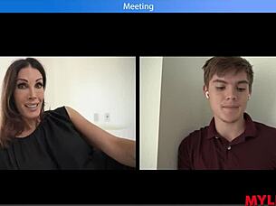 Mylfex hot wife milf gets permission to anal fuck her young colleagues in the garage