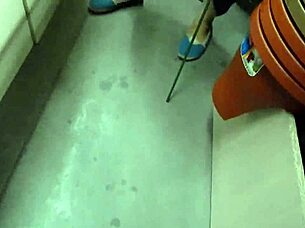 Look at that hairy pussy upskirt in the shop.